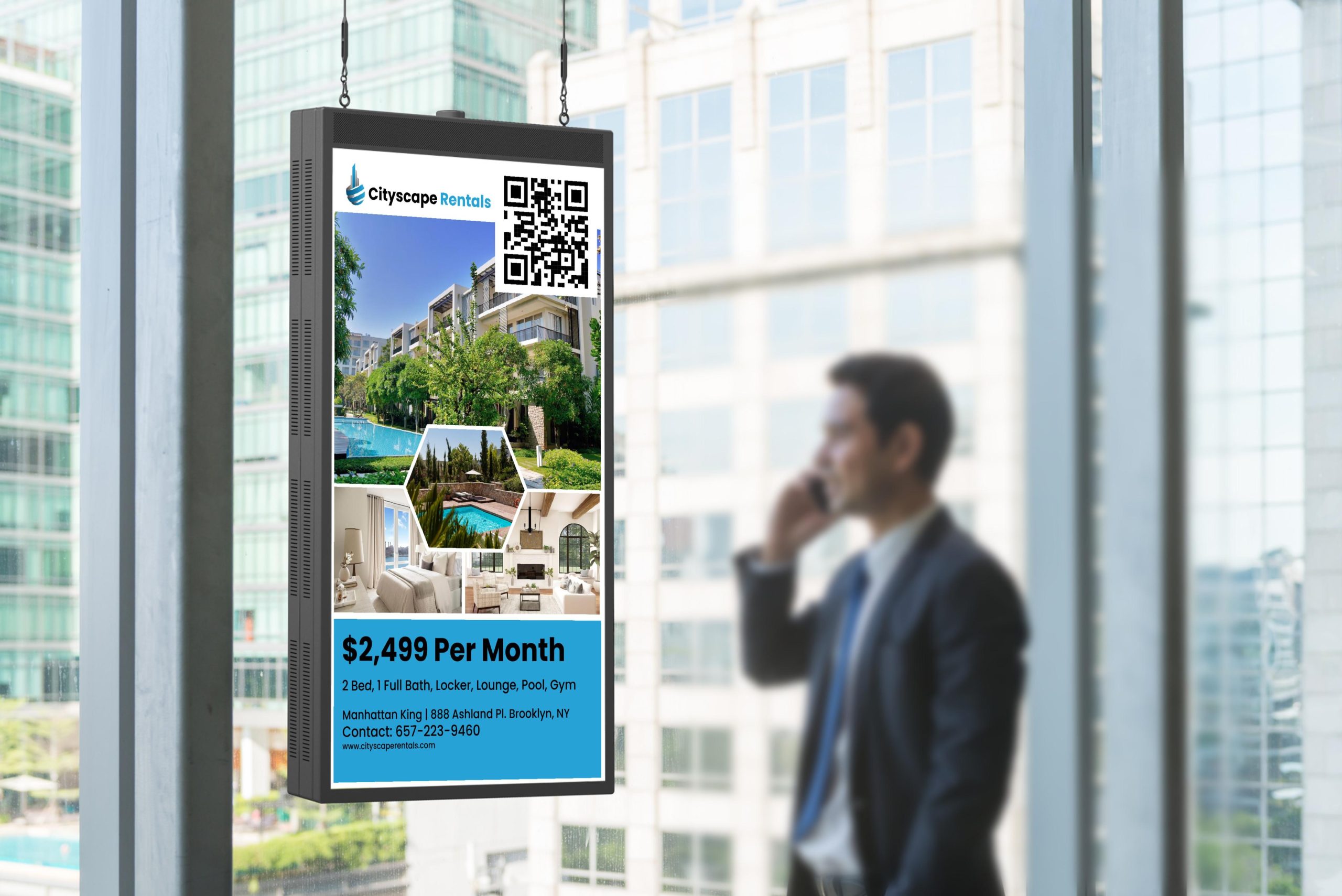 W Series: Dual-Sided High Brightness Window Display for Business - Eflyn